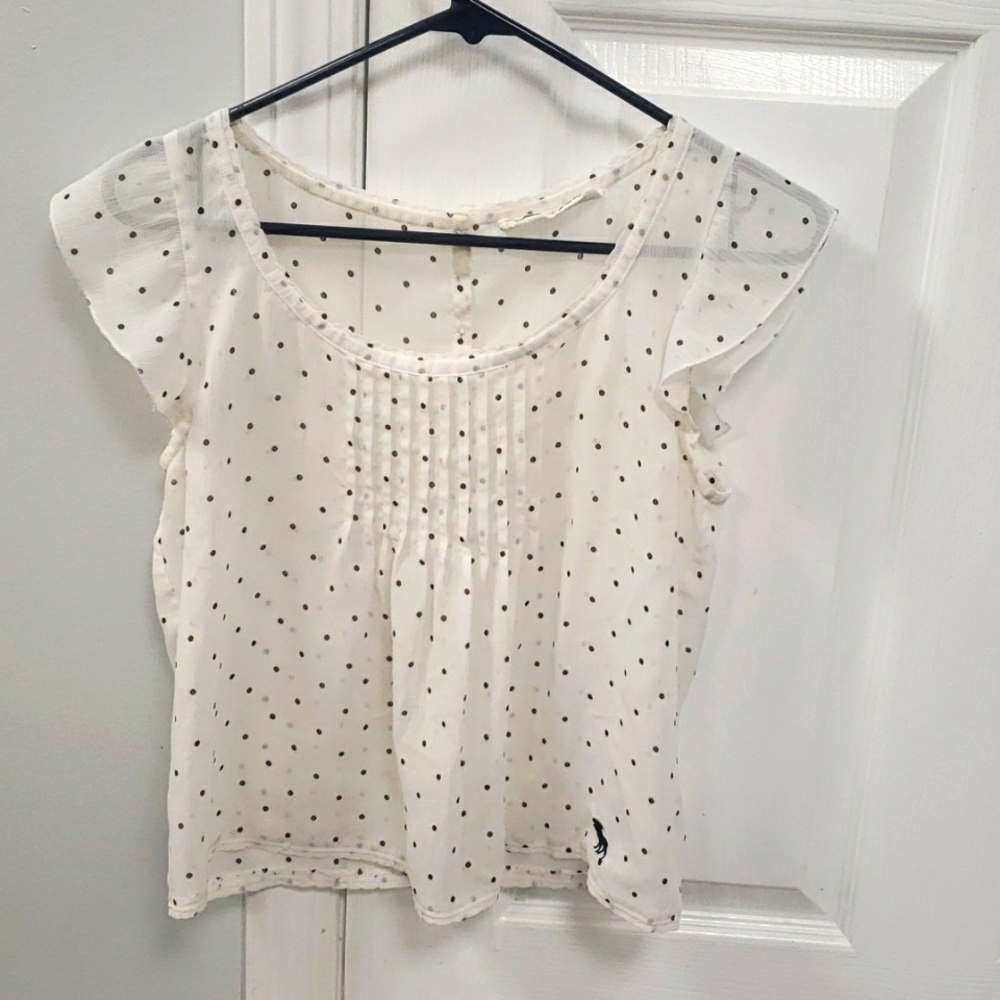 Abercrombie sheer blouse with button back detail, small